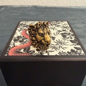 BRAND NEW Classic Gucci Lion Head Bronze Ring Size 13 / Small / 6.5